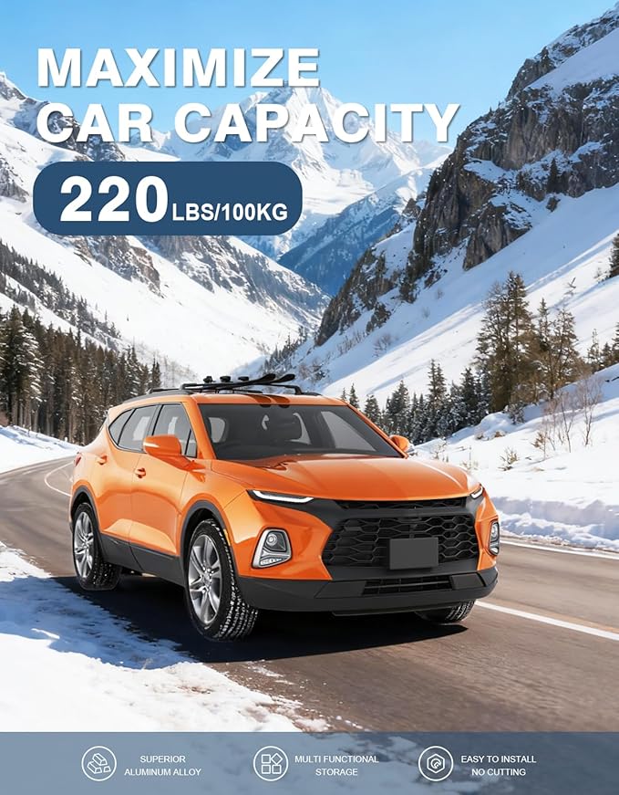 Roof Rack Cross Bars 220lbs Compatible with Chevy Chevrolet Blazer 2019-2026 (Not for Blazer EV), Heavy Duty All-Metal Aluminum Crossbar Luggage Racks Roof Rails Rooftop Canoe Accessories