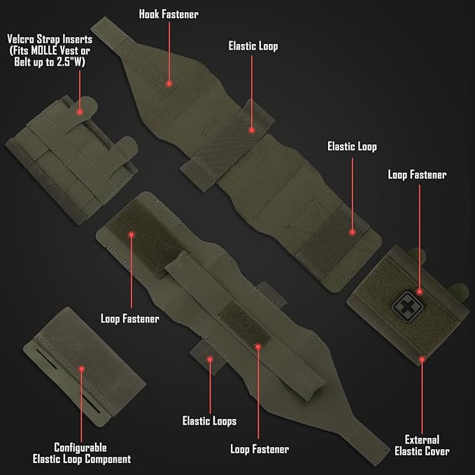 LIVANS Molle IFAK Micro Trauma Pouch, Tactical First Aid Belt IFAK Bag Medical EMT Emergency Survival Med Pouch Small EDC Portable Pack with Tourniquet Hammock for Duty Belt Vest Hunting