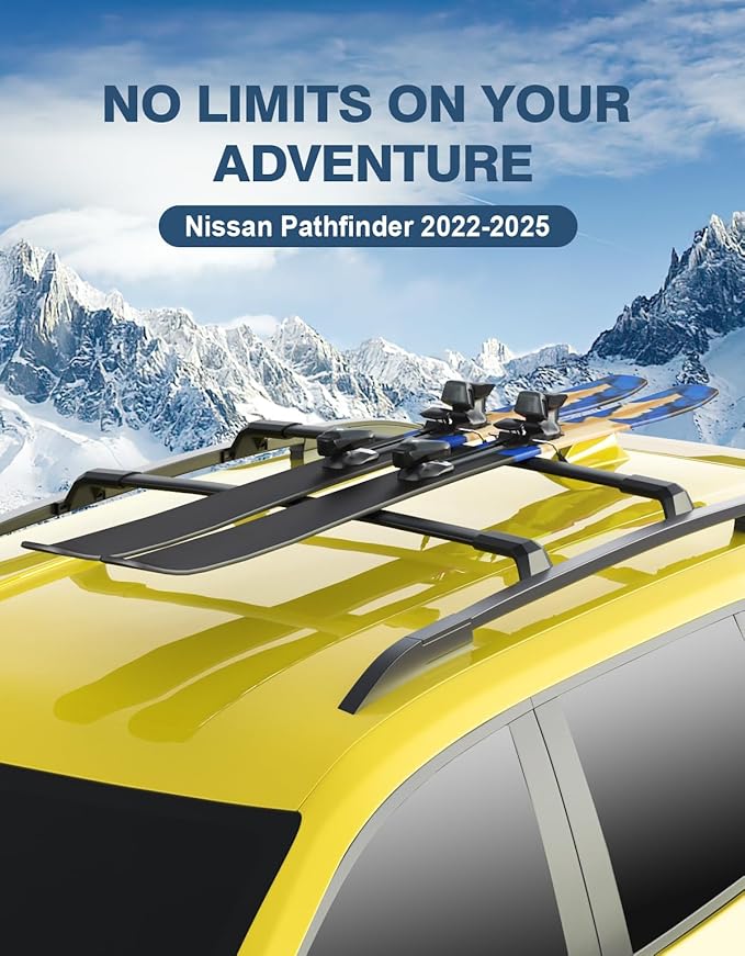 Roof Rack Cross Bars 220lbs Compatible with Nissan Pathfinder 2022 2023 2024 2025 SV SL Platinum with Raised Side Rails,Heavy Duty All-Metal Aluminum Crossbar Luggage Racks Roof Rails