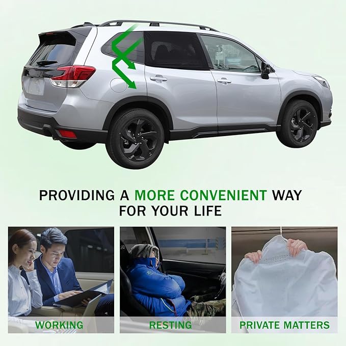 100% Protection from Bugs Compatible with Subaru Forester 2013-2024 Shade Breathable Mesh Car Curtains Door/Window Net Car Window Screens for Camping-2PCS