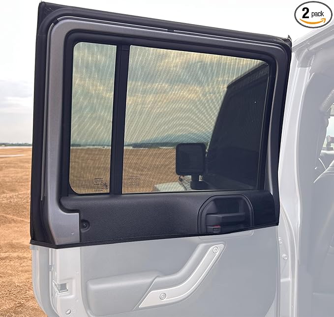 Window Shade for Jeep Wrangler,Window Screen Curtains for Jeep Wrangler TJ JK JL & Gladiator JT,Rear Blackout Car Window Screens for Camping(2Pack)