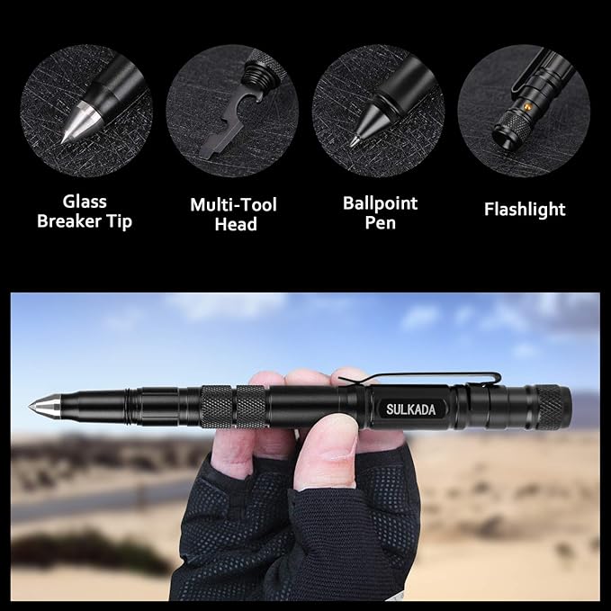 SULKADA Gift for Men Women, Tactical Pen Gift Set, Cool Gadget Stocking Stuffer,Unique Birthday Gift Ideal