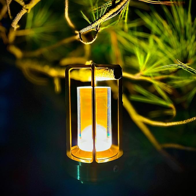 Portable Metal Table Lamp, 4000 mAh Rechargeable Outdoor Table Lights, 3 Color Stepless Dimmable Cordless Table lamp for Patio, Camping, Coffee Samll Desk Lamp for Indoor/Outdoor (Silver)
