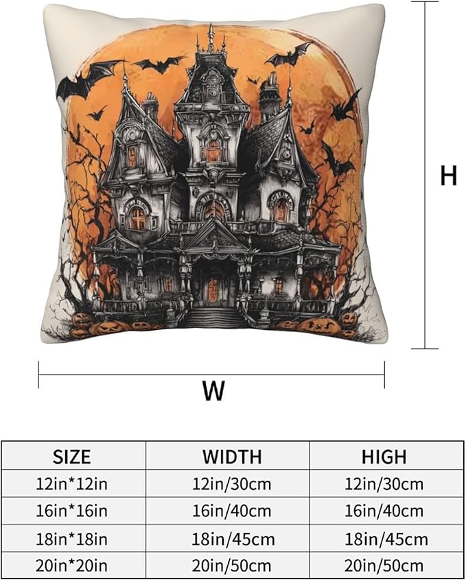 Witch Ancient Castle Throw Pillow Covers 18x18 inch Set of 2 Halloween Pillow Case Cushion Cover for Home Sofa Couch Living Room Car Decor