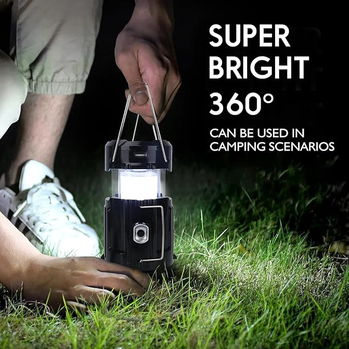2 Pack,2026 Upgrade Solar Portable Lantern Rechargeable Fan - Collapsible Lightweight LED Camping Lantern for Power Outages Flashlight Survival Kits for Outdoor