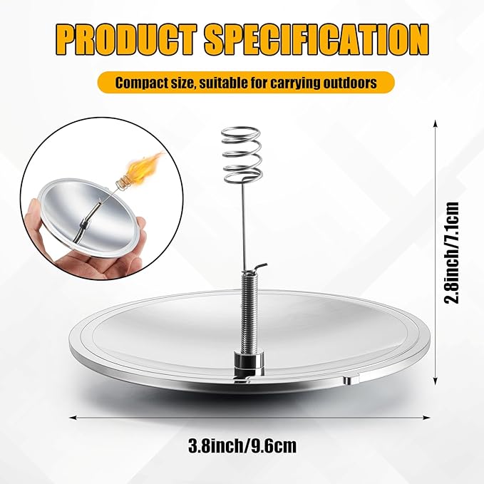 Maitys 2 Pcs Solar Fire Starter Solar Spark Lighter Camping Survival Tool Windproof Fire Starter Emergency Travel Kits Parabolic Mirror Ignition Cooker Outdoor Hiking Tool Home Yard