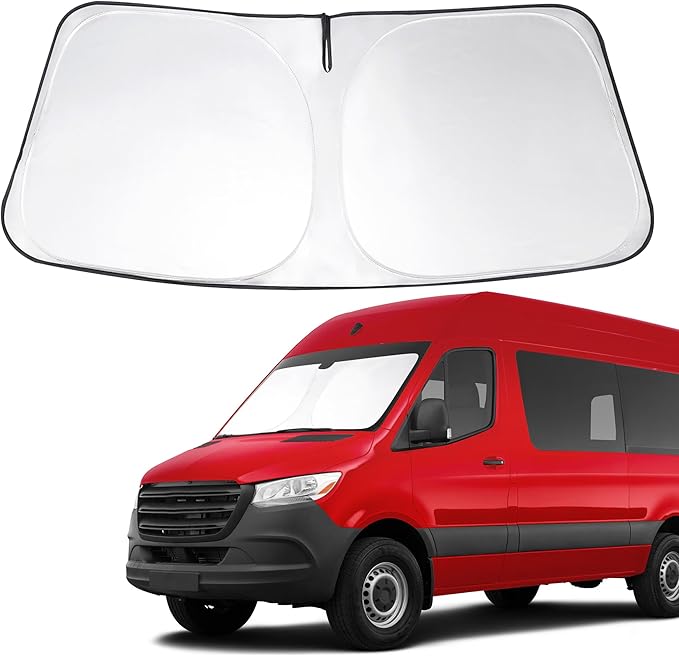 Windshield Sun Shade Custom Fit 2007-2023 2024 2025 2026 Sprinter Freightliner Cargo Crew Passenger Motorhome Accessories Fodable Front Sunshade Window Covers