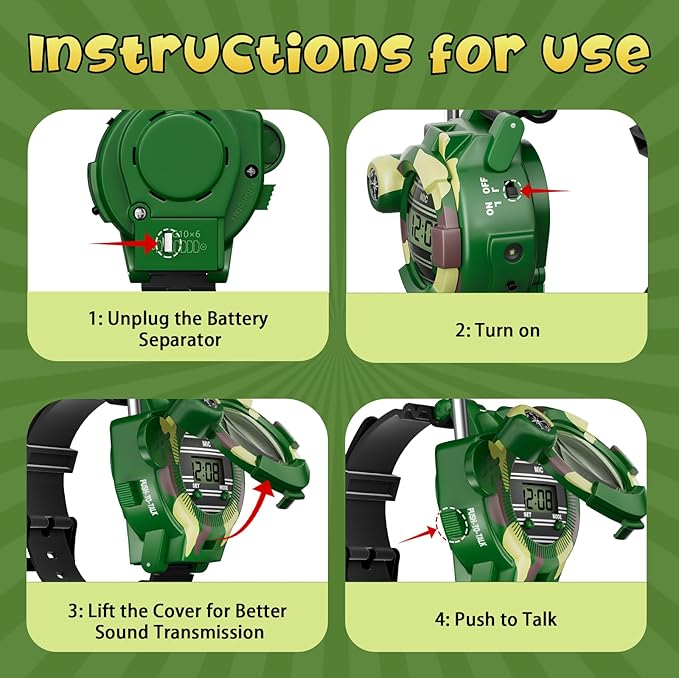 Walkie Talkies Set for Kids, Outdoor Camouflage Adventure Gear Toys, Adventure Hunting Game Toys Gifts, Children's Binoculars, for Boy Girls Aged 6+