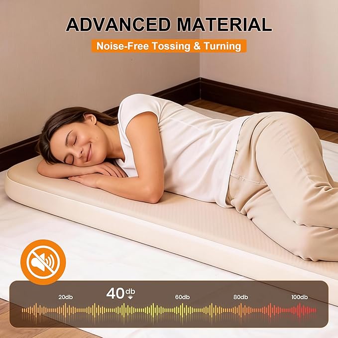 TOBTOS High-Support Camping Sleeping Pad, 3" Thick Anti-Sag Design for Stable Support, Inflatable Mattress with Manual Pump for Camping, Hiking & Home