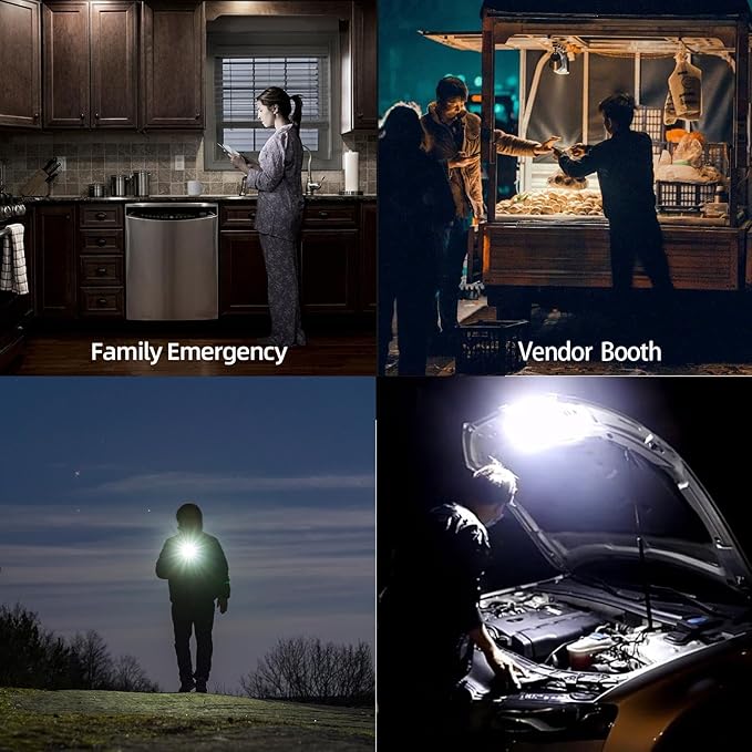 Tent Light – 4 Lighting Modes, 24-Hour Runtime, IPX5 Waterproof, Drop-Resistant,Super Bright Rechargeable LED Camping Lantern with Magnetic Base & Foldable Hook for Glamping & Outdoor Use