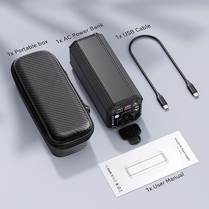 Portable Power Bank with AC Outlet, 100W Portable Laptop Charger, 98Wh/27000mAh High Capacity with 65W PD USB C Laptop Battery Bank, Backup Power Source for Business Travel and Outdoor Activities