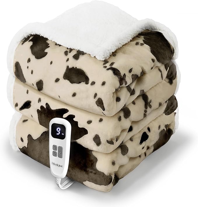 Heated Blanket Twin Blanket - Fast Heating Electric Blanket, Soft Flannel Heated Twin with 4 Time Settings,10 Heating Settings, Warm Gifts for Women & Mom & Grandma(62"x84" Light Brown)