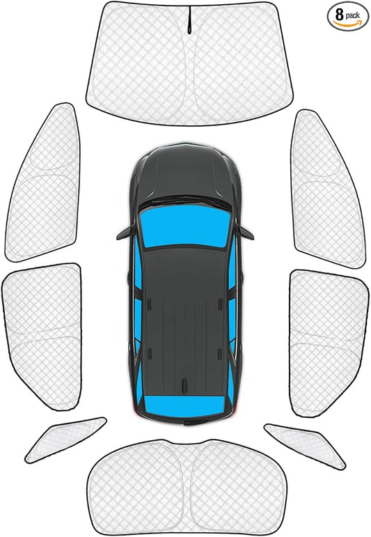 KMF 8pcs Thicken Sun Shades for Chevy Equinox 2018-2024 Accessories,Chevrolet Full Car Window Covers Sunshade for Windshield Side Rear, UV Block and Blackout Privacy for Car Camping Outdoor