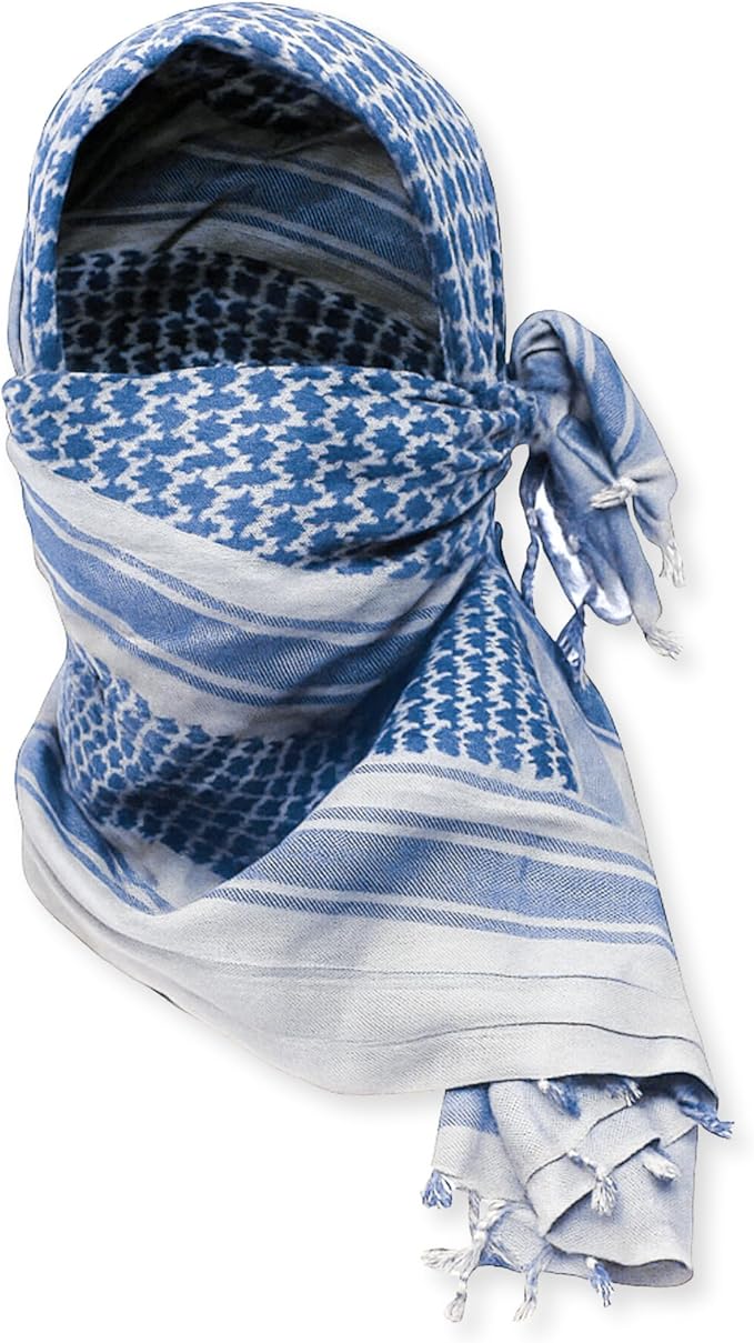 M MCGUIRE GEAR Shemagh Tactical Scarf, Middle Eastern Desert Hood, Bandana, Keffiyeh, Military Style, 100% Cotton, 42" x 42"