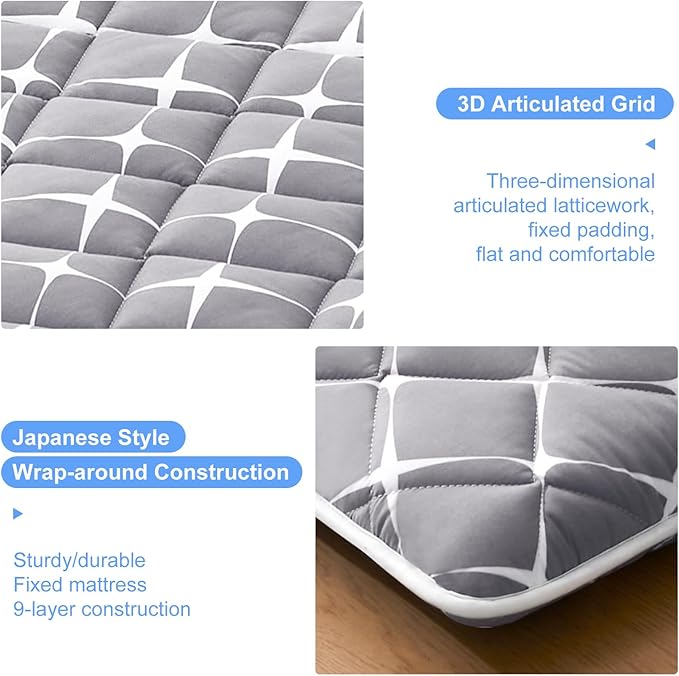 jzbearapt Premium Foam Japanese Floor Mattress Futon Mattress,100% High Density Comfortable Foam, Thicken Tatami Mat Sleeping Pad, Ideal for Comfort and Support, Twin (80" X 39")