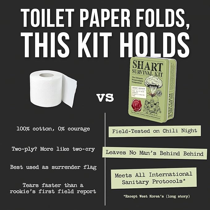 Witty Yeti’s Military-Grade Shart Survival Kit for When Your Butt Commits Treason. Emergency Backup Gag Gift for Digestive Mutiny & Rear-End Rebellion.