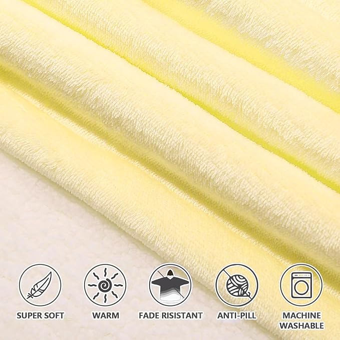 Krifey Wearable Blanket Hoodie, Oversized Sherpa Fleece Sweatshirt with Giant Pocket, Birthday Gifts for Women, Mom, Sister, Pastel Yellow