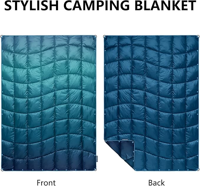 Camping Blanket, Puffy Blanket Lightweight Windproof Water Resistant for Outdoors,Hiking, Backpacking,Beach,Car,Picnic,Stadium