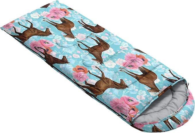 QOOMO Axolotl Cute Camping Sleeping Bags,3 Season Warm & Cool Weather,Lightweight,Waterproof Sleeping Bags for Adults & Kids,Traveling,and Outdoors