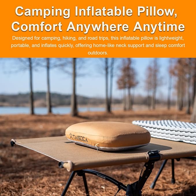Camping Pillow Memory Foam Pillow Ultralight Travel Pillow with Removable Cover, Ergonomic Neck Support for Outdoor Camping, Hiking, Backpacking