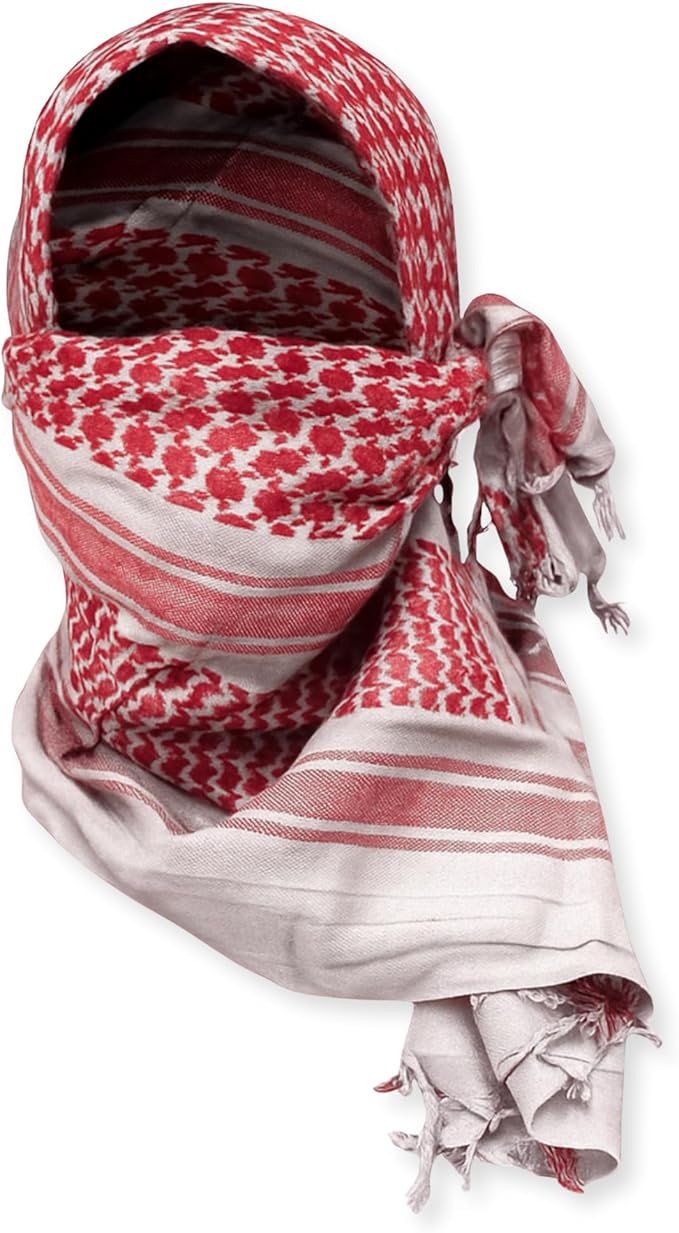 M MCGUIRE GEAR Shemagh Tactical Scarf, Middle Eastern Desert Hood, Bandana, Keffiyeh, Military Style, 100% Cotton, 42" x 42"