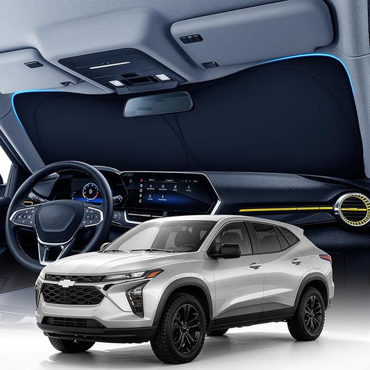 Zanch Custom Windshield Sun Shade for Chevy Trax 2024-2026, 7-Layer UV & Heat Block, 3D Laser Scanned, Interior Protection, Keep Car Cooler, Foldable SUV Accessories