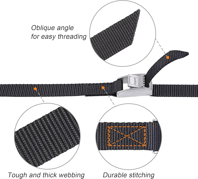Ayaport Cam Buckle Roof Rack Straps Lashing Straps with Stainless Steel Cam Buckle 1650lbs Break Strength Securing Straps Tie Down 4ft for Packing