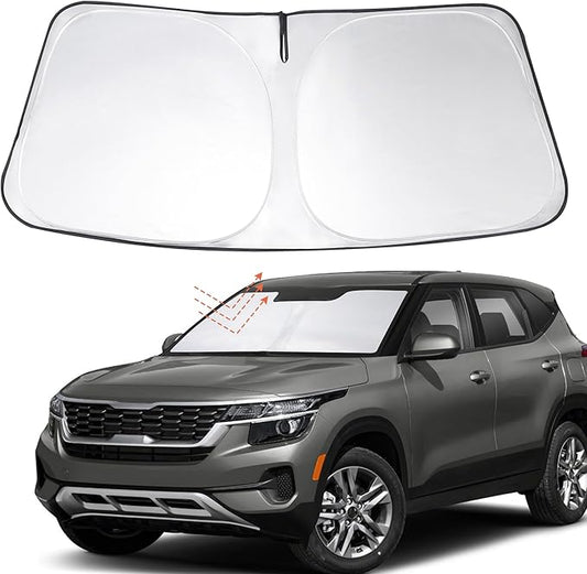 Windshield Sun Shade Custom Fit 2021 2022 2023 2024 2025 2026 Kia Seltos Accessories Foldable Sunshade Sun Blocker Front Window Shades Covers Keep Car Cooler