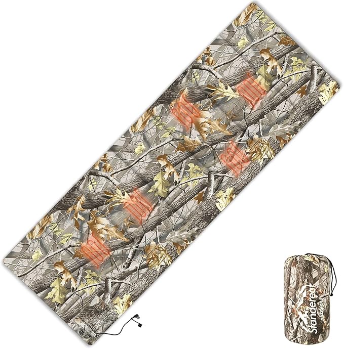 Heated Sleeping Bag pad, 3 Adjustable Temperature Levels, Operated by 5V/2A USB Power Supply(A-Woods, 76" x 24")