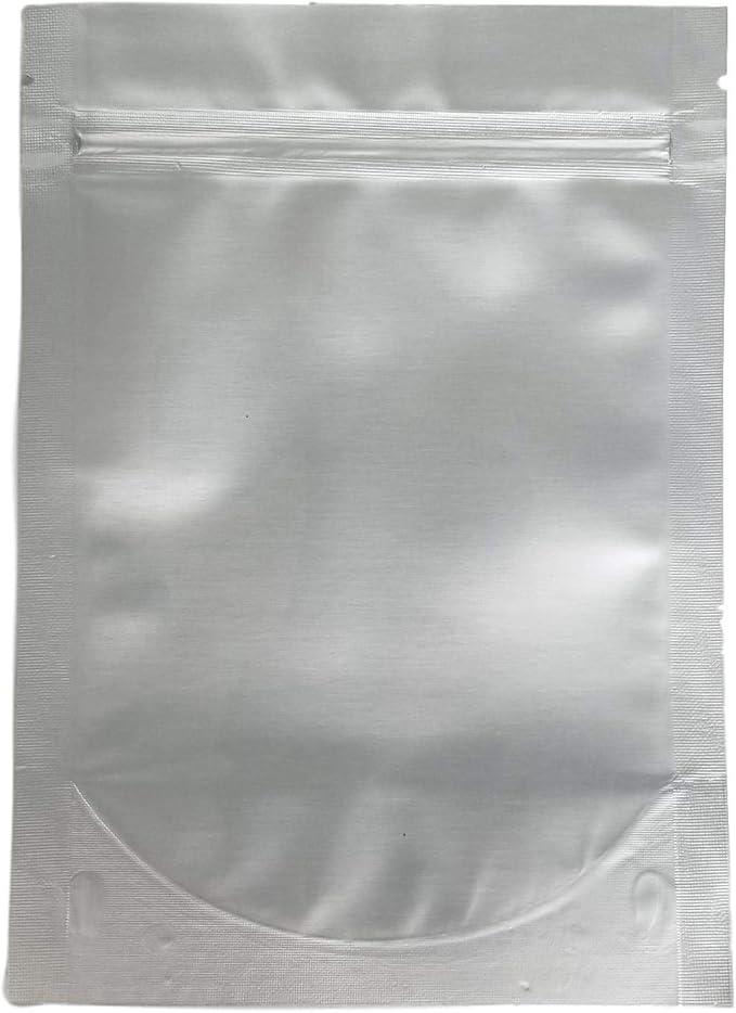 Resealable Stand Up Mylar Bags/Pouches - 7.5 Mil 5"x7"x3" - Genuine Aluminum Foil-Lined Gusset Bag for Long Term Food, Freeze Drying, Survival Storage Container (50 and 100) (50)