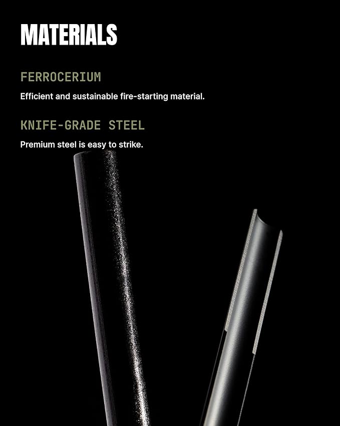Wolf and Grizzly Fire Set - Fire Starter Survival Tool/Ferro Rods with Striker | Superior to Flint and Steel | Backpacking Gear | Fire Starter Kit for Campfires