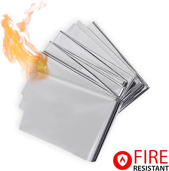 ASA TECHMED - Mylar Emergency Thermal Blanket – Survival Space Blanket for Outdoors, Camping, First Aid & Disaster Kits - Silver (200)