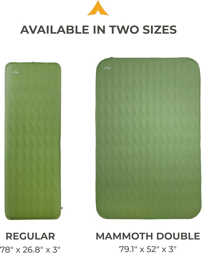 Teton Outfitter Sleeping Pad for Cot, Extra Thick Comfortable Camping Mattress for Adults, Portable Roll-Up Camp Pad, Durable Foam Cushioning