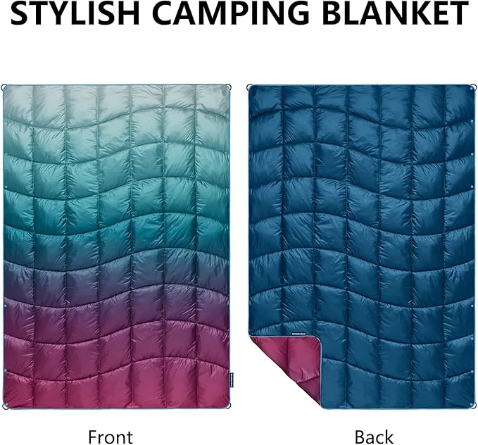 Camping Blanket,MINI Puffy Blanket Lightweight Windproof Water Resistant for Outdoors,Hiking,Beach,Car,Picnic,Stadium