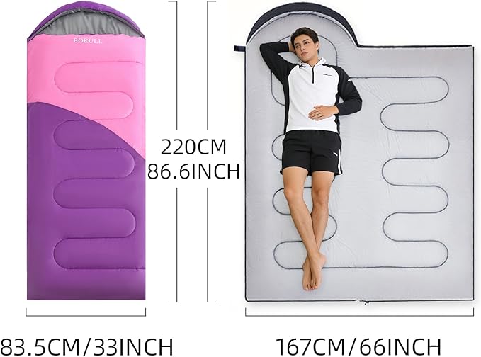 Sleeping Bags for Adults Cold Warm Weather,Backpacking Compact Lightweight Camping Sleeping Bag with Compression Sack for Kids,Camping Essentials Gear for Hiking,Travel,Climb,Outdoor, Indoor