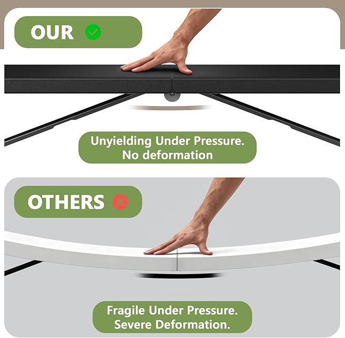 Folding Table, 8FT Foldable Picnic Table with Carrying Handle, Heavy Duty Fold-in-Half Portable Table for Weddings, Camping, RV Travel, Parties, BBQs, and Indoor Use, Easy to Fold and Store