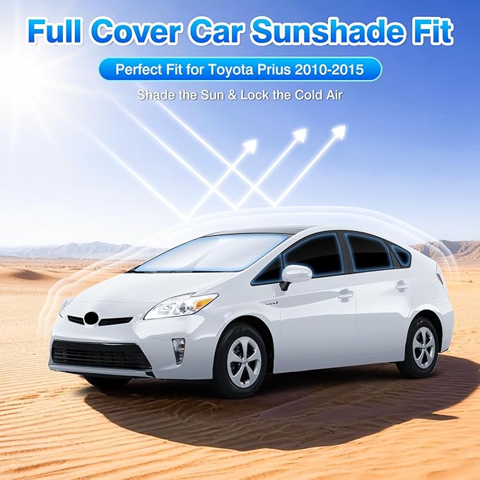 T TGBROS Windshield Sun Shade for Toyota Prius 2010 2011 2012 2013 2014 2015 Car Window Shades Thicken UV Block and Blackout Privacy Foldable Sunshades 11PCS Accessories Keep Cool Sun Visor Covers
