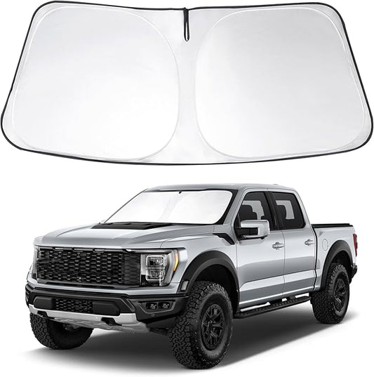 Windshield Sun Shade Custom Fit 2021 2022 2023 2024 2025 2026 Ford F150 F-150 (Lariat, King Ranch, Platinum, XL XLT Limited Raptor) Accessories Front Window Sunshade