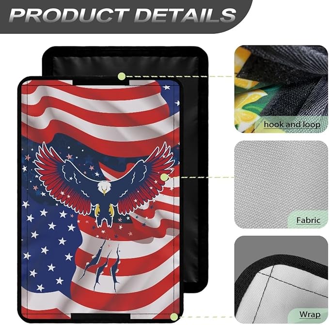 RV Door Window Shade, Flag Eagle Pattern Universal Camper Trailer Blackout Window Cover, UV Rays Protection, Side Door Window Shade Cover, RV Accessories for Outside