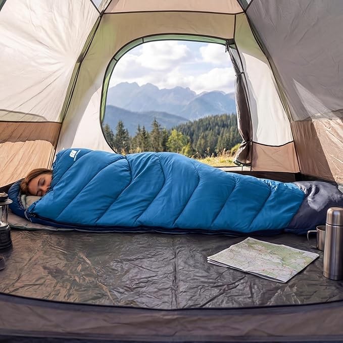 Sleeping Bags for Adults Cold Weather & Warm,Backpacking Camping Sleeping Bag for Tall Girls Boys,Lightweight,Compact,Waterproof Camping Gear for Traveling,Hiking,Hotel,Outdoor & Indoor