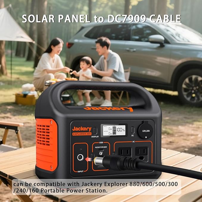 COMeap 10FT 3M Solar Connector to DC 8mm Adapter Cable for Jackery Explorer 3000 2000 1500 1000 880 550 500 300 290 240 160 GZ Yeti BLUETTI Portable Power Station, Solar Generator, Solar Panel