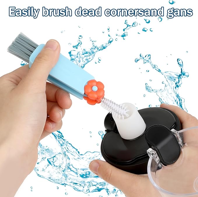 3Pcs 3 in 1 Cup Lid Cleaning Brush with 3Pcs 7.87inch Straw Cleaning Brush, Multifunctional Gap Cleaning Brush Portable Cup Brush Cleaner for Water Bottle Cup Lids Gaps Corners Straw Cleaning