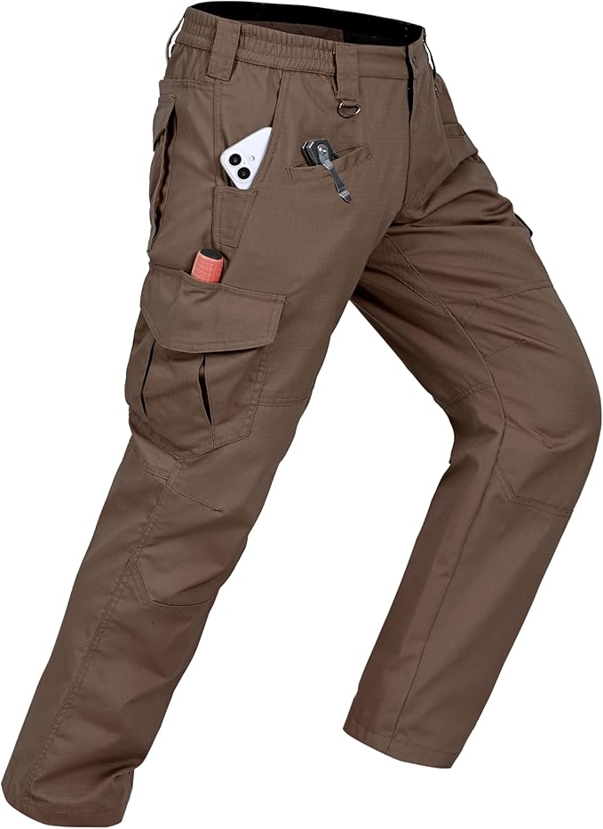 CNBQDD Mens Work Pants Cargo Tactical Construction for Men Ripstop Water Repellent Lightweight Outdoor Hiking with Pockets