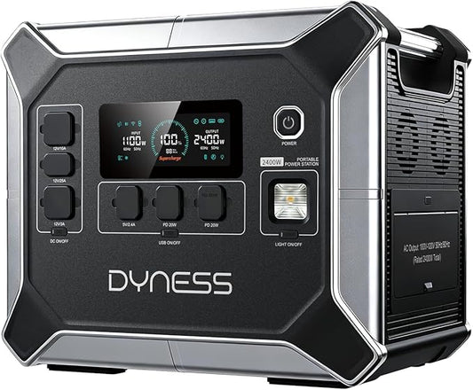 DYNESS 2048Wh Portable Power Station, 2400W Solar Generator with UPS, APP Control, LiFePO4 Battery, 13 Outputs, Quiet Backup Power for Home, RV, Camping