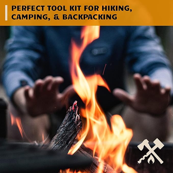 Bushcraft Survival Fire Starter Jute Tinder Rope and Bellow - Natural Weather Resistant Kindling - Waterproof Emergency Fire Kit for Campfires, Stoves & Fire Pits - 2 Pack
