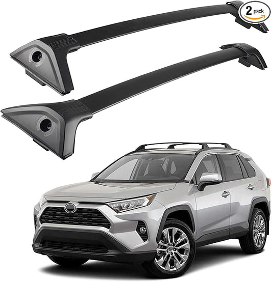 Richeer 300LBS Roof Rack Cross Bars for 2019-2025 RAV4 with Side Rails, Aluminum Cargo Racks Rooftop Luggage Carrier Canoe Kayak Bicycle(Not for Adventure/TRD Off-Road/22-25LE)