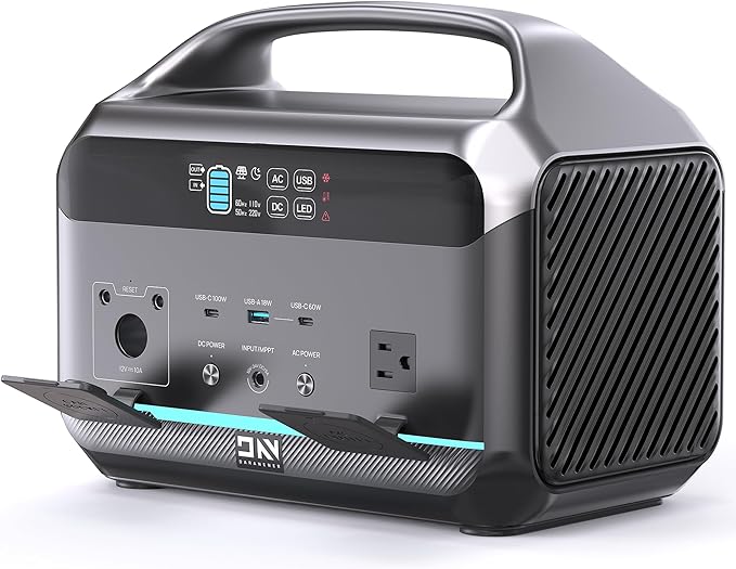 DaranEner Portable Power Station 600W(1200W Peak), 576Wh Solar Generator, LiFePO4 Battery 1.5Hour Fast Charging, Power Bank for Home & Emergency Backup, Hurricane, CPAP (Solar Optional)