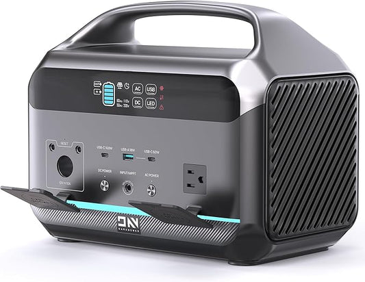 DaranEner Portable Power Station 600W(1200W Peak), 576Wh Solar Generator, LiFePO4 Battery 1.5Hour Fast Charging, Power Bank for Home & Emergency Backup, Hurricane, CPAP (Solar Optional)