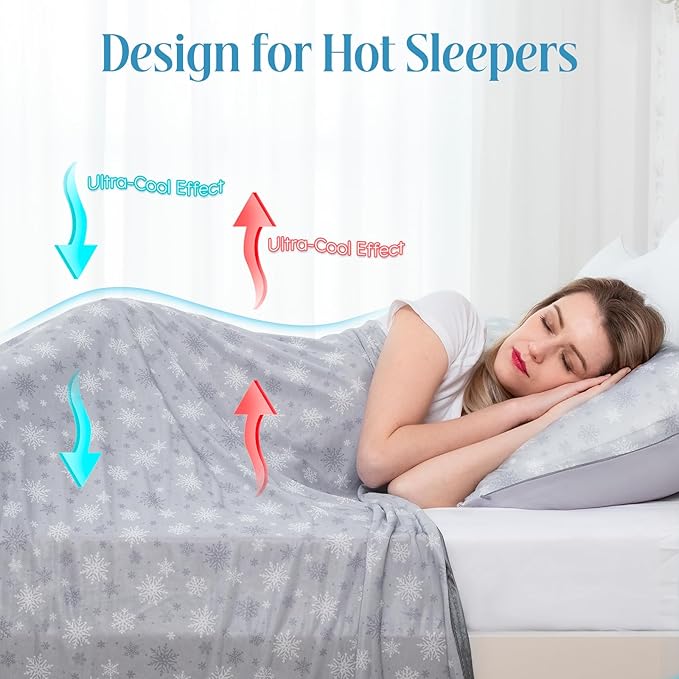 OIGAE Cooling Blanket for Hot Sleepers - Soft & Lightweight Summer Cold Blanket for Night Sweats | Perfect for Bed, Couch, Sofa (Light Grey, Oversized King 96" x 120")