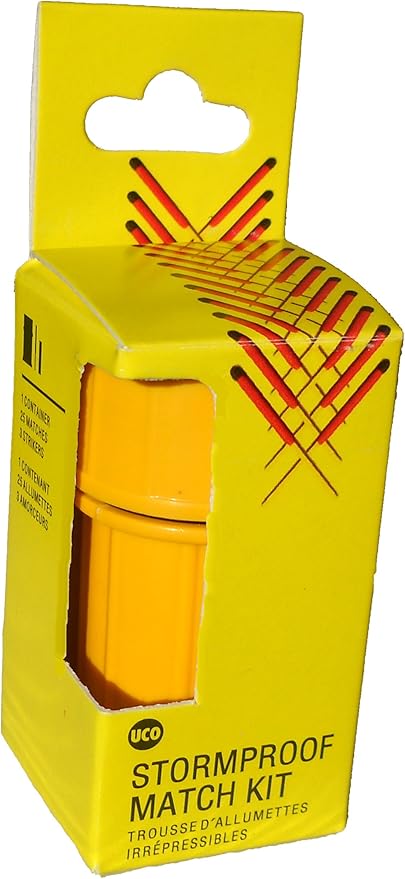 UCO Stormproof Match Kit with Waterproof Case, 25 Stormproof Matches and 3 Strikers